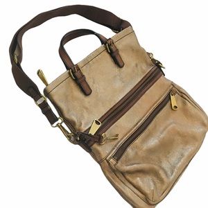 NWOT FOSSIL Large Cross Body Leather Purse Bag